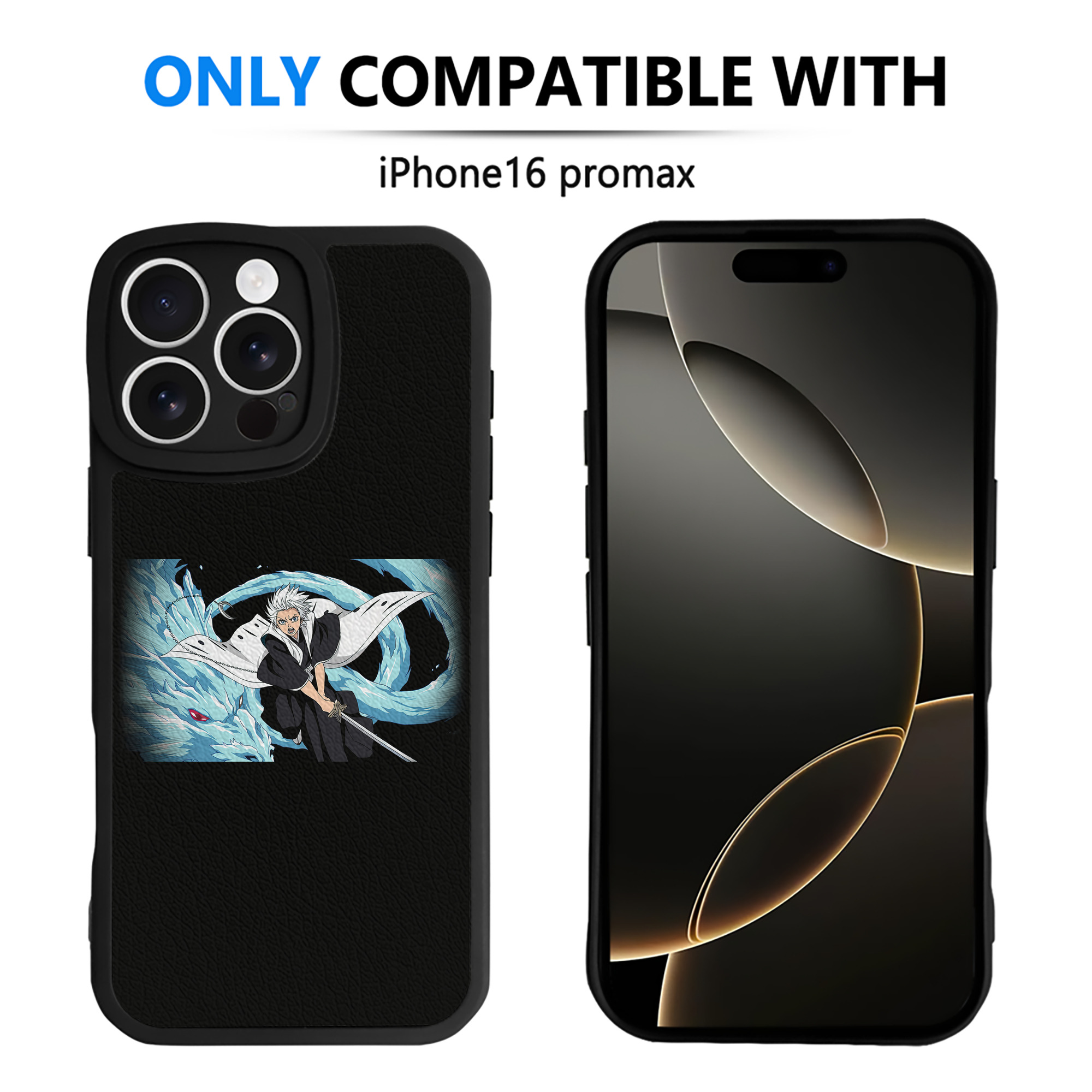 （画像用） ブリーチ 日番谷冬獅郎（ひつがや とうしろう） BLEACH Hitsugaya Toushirou 【iPhone 16シリーズ対応】シリコンスマホケース（レザー調） 材質：シリコン